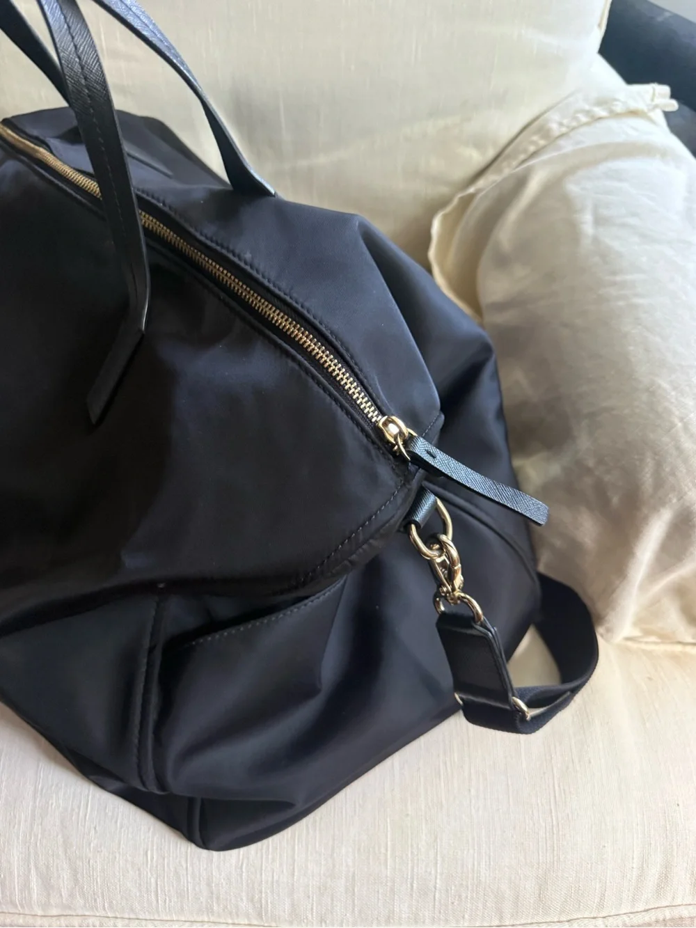 Kate Spade New York black Blake Avenue Filipa Nylon Weekender Duffle Bag